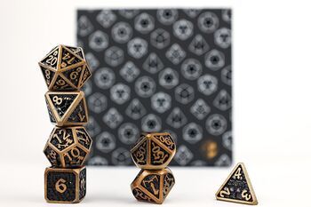 Dice  LPG RPG Set Draco Dark BlackGold