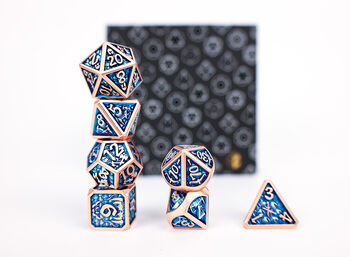 Dice  LPG RPG Set Draco Dark BlueBrass