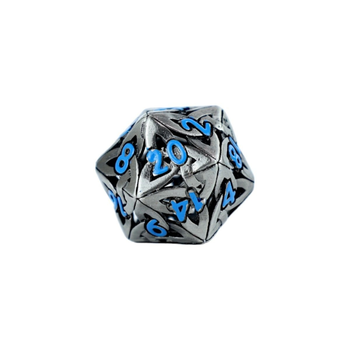 Dice  LPG RPG Set Hollow Celtic  Stainless and Blue