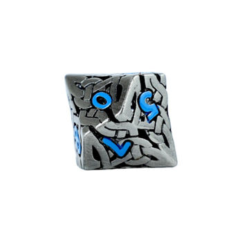 Dice  LPG RPG Set Hollow Celtic  Stainless and Blue