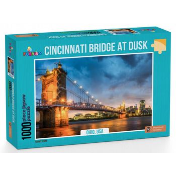 Funbox   Ohio USA Cincinnati Bridge at Dusk