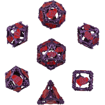 LPG Dice Heart RPG Set PurpleRed