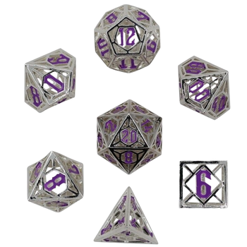 LPG Dice  Diamond RPG Set SilverPurple