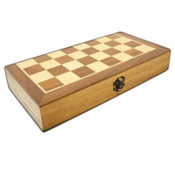 LPG Wooden Folding ChessCheckersBackgammon Set 30cm