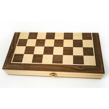 LPG Wooden Folding ChessCheckersBackgammon Set 35cm
