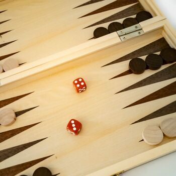 LPG Wooden Folding ChessCheckersBackgammon Set 35cm