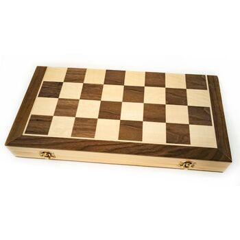 LPG Wooden Folding ChessCheckersBackgammon Set 40cm