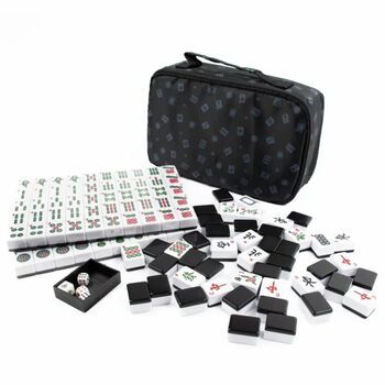 Mah Jong LPG Travel Case  Classic Set w Black Tiles