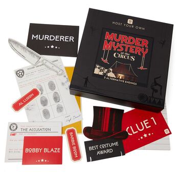 Talking Tables  Host Your Own Murder Mystery Circus Edition  Everyday Games